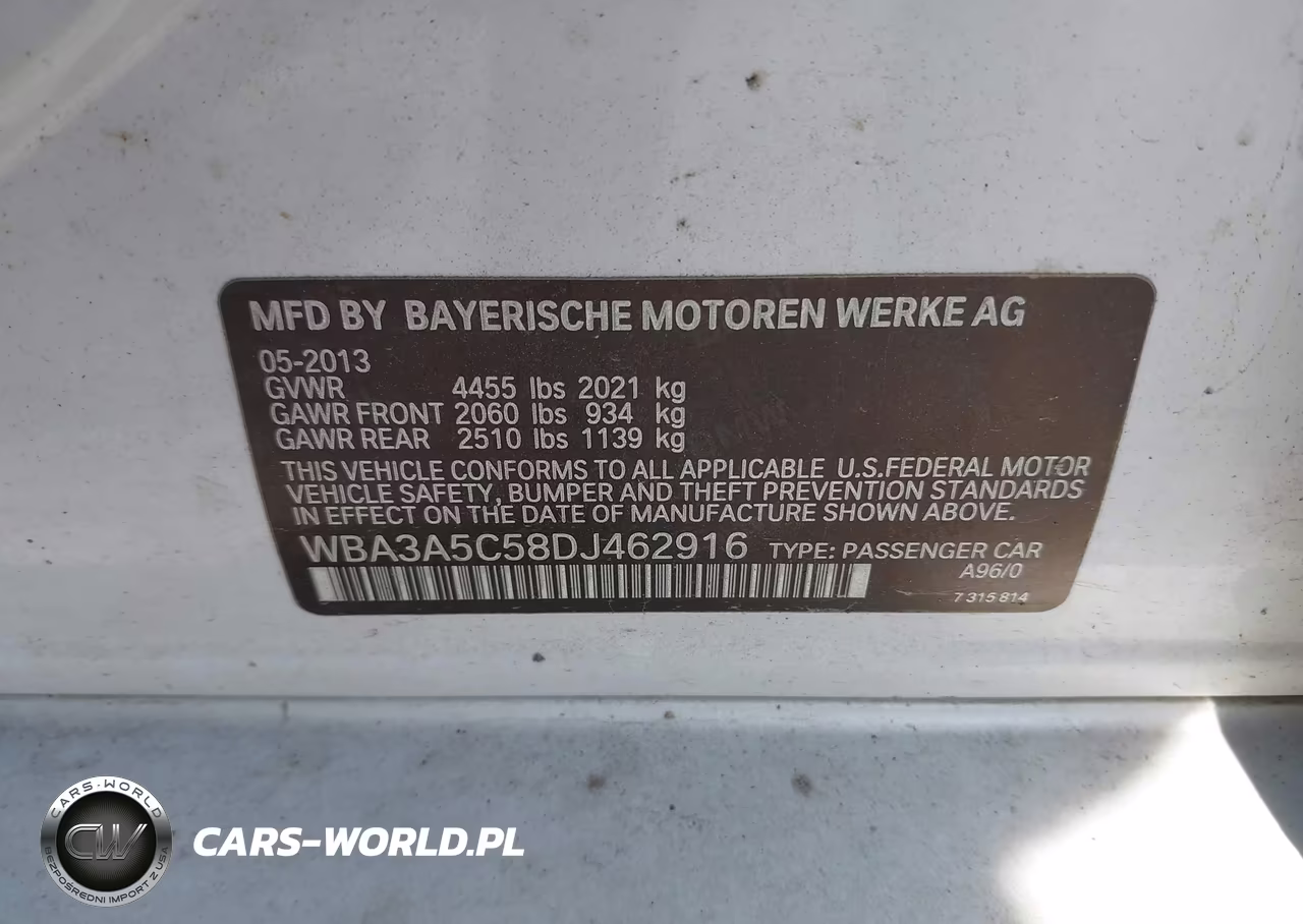 2013 BMW 328I VIN:WBA3A5C58DJ462916 - 9