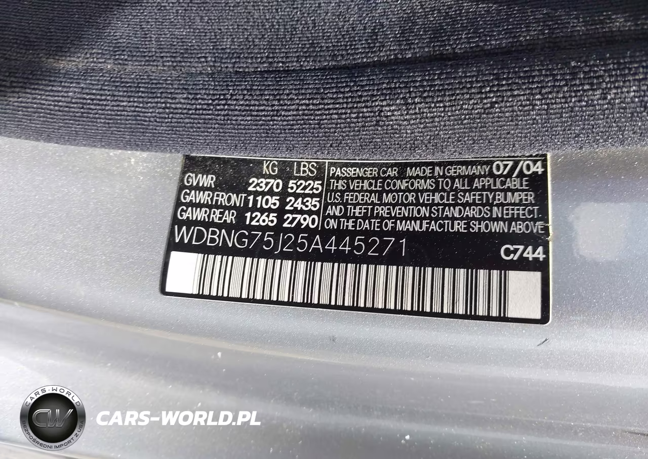 2005 Mercedes-Benz S 500 VIN:WDBNG75J25A445271 - 9