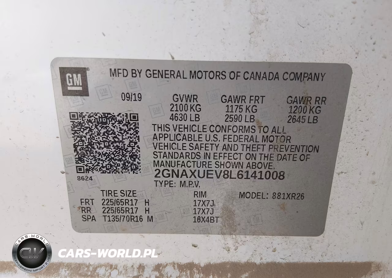 2020 Chevrolet Equinox Awd Lt 1.5L Turbo VIN:2GNAXUEV8L6141008 - 9