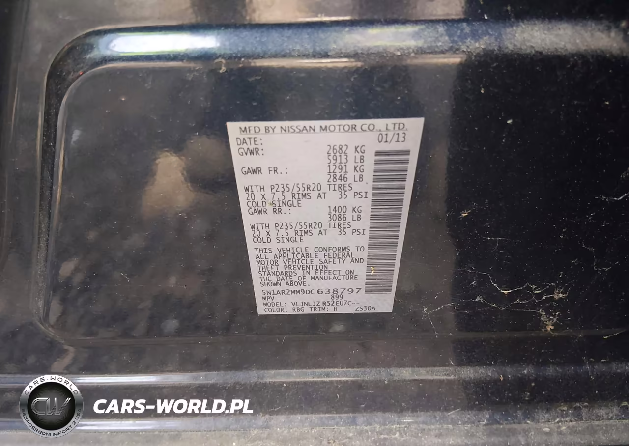 2013 Nissan Pathfinder Platinum VIN:5N1AR2MM9DC638797 - 9