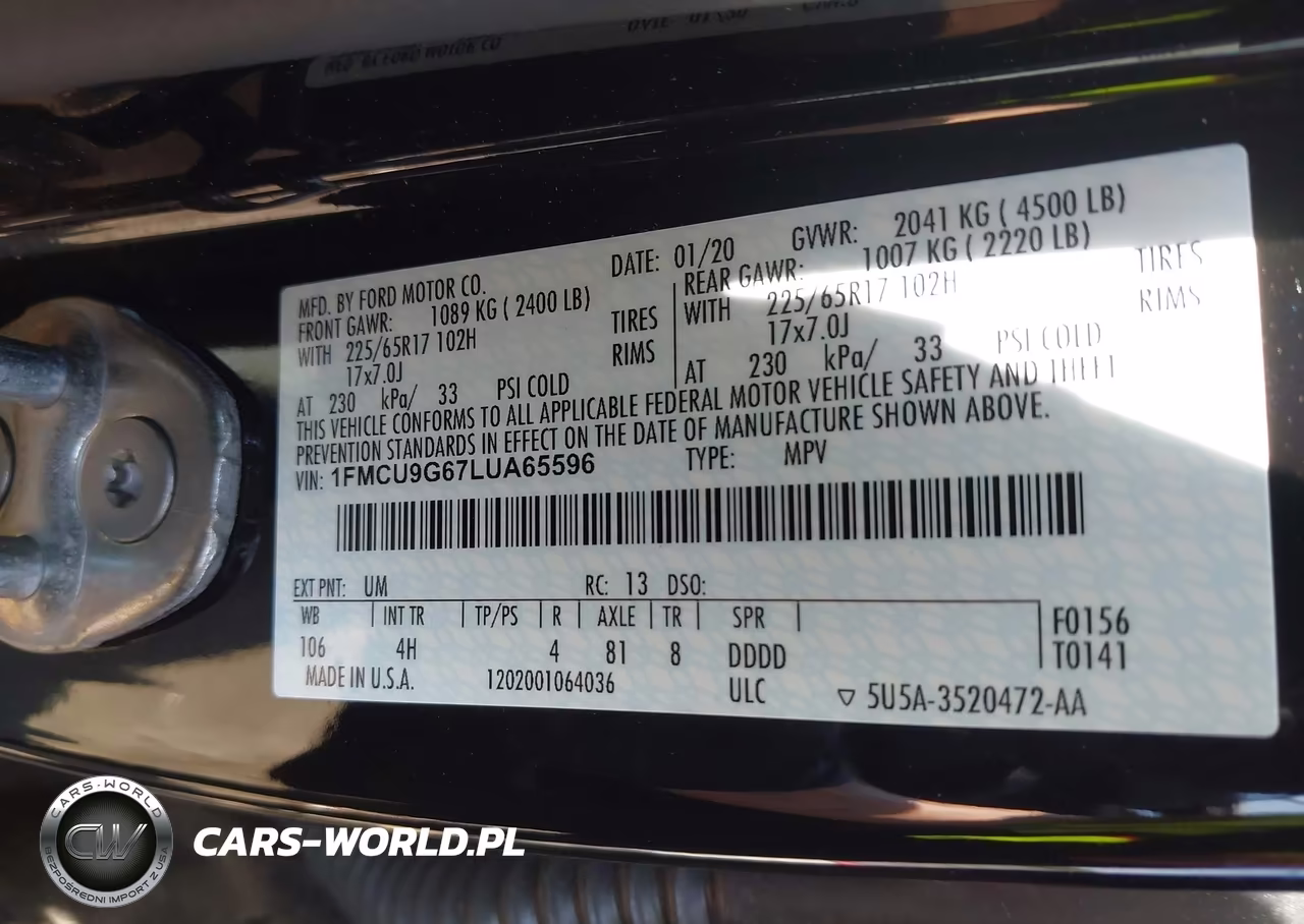 2020 Ford Escape Se VIN:1FMCU9G67LUA65596 - 9