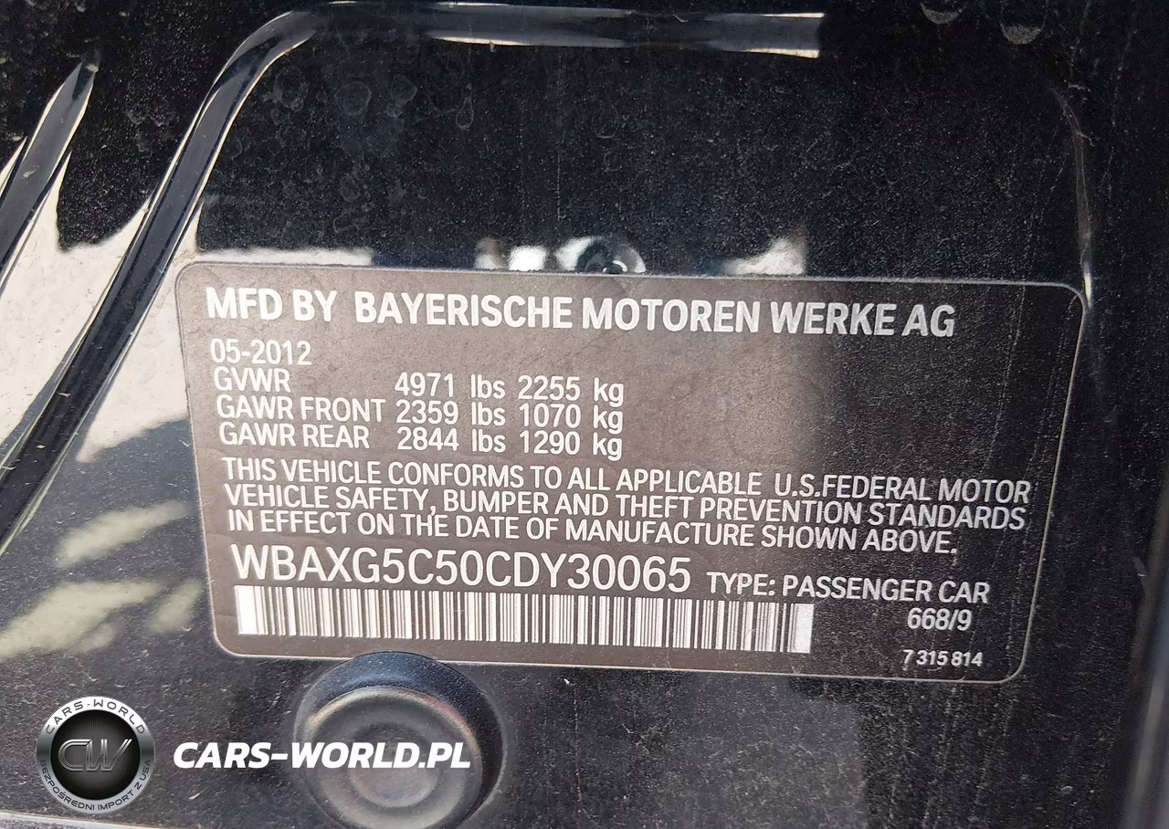 2012 BMW 528I VIN:WBAXG5C50CDY30065 - 9