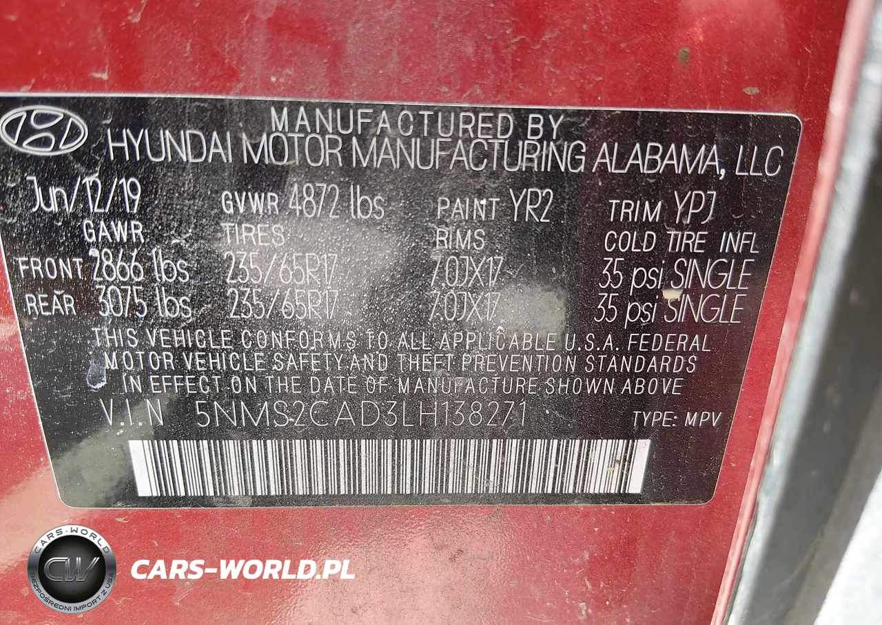 2020 Hyundai Santa Fe Se VIN:5NMS2CAD3LH138271 - 9