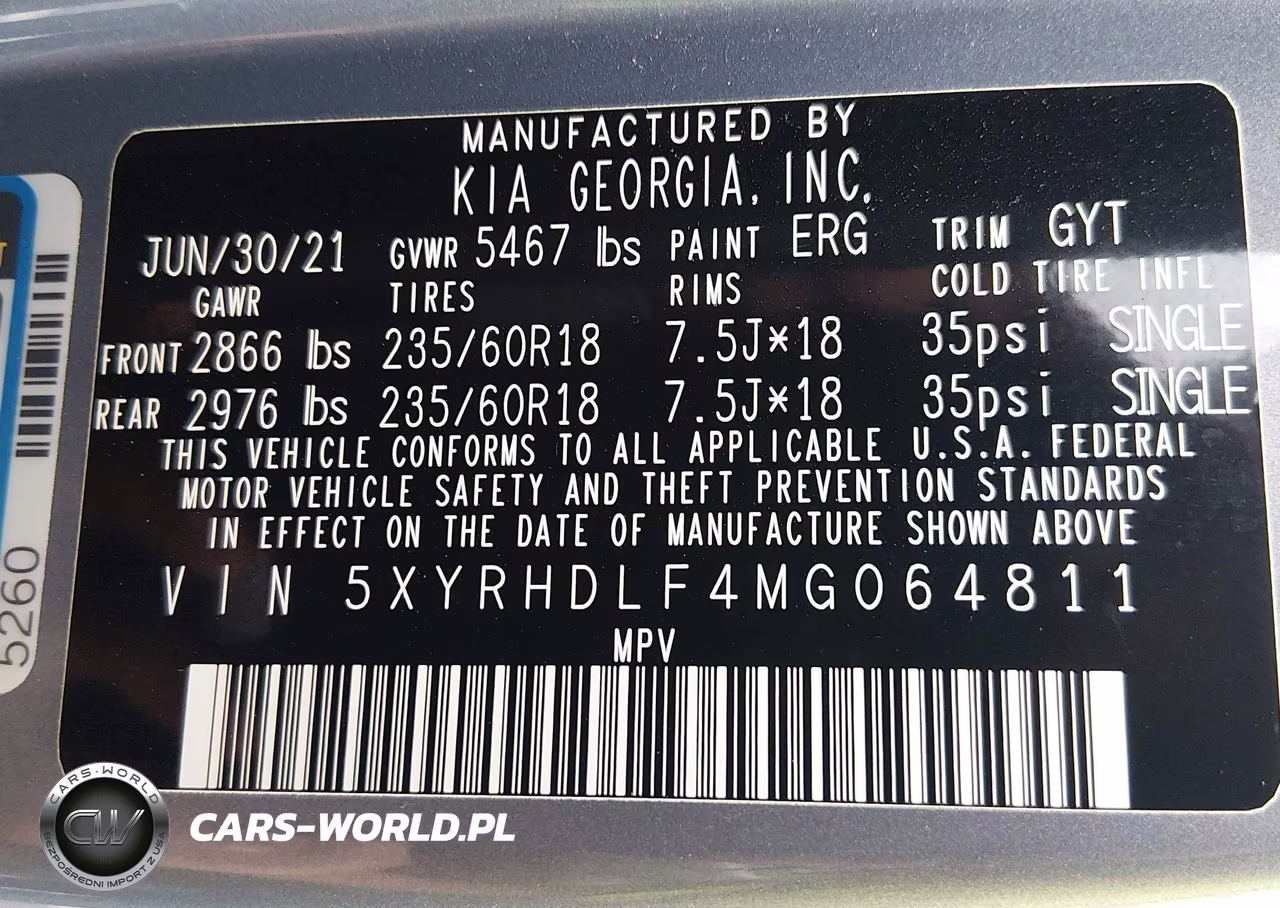 2021 Kia Sorento Ex VIN:5XYRHDLF4MG064811 - 9