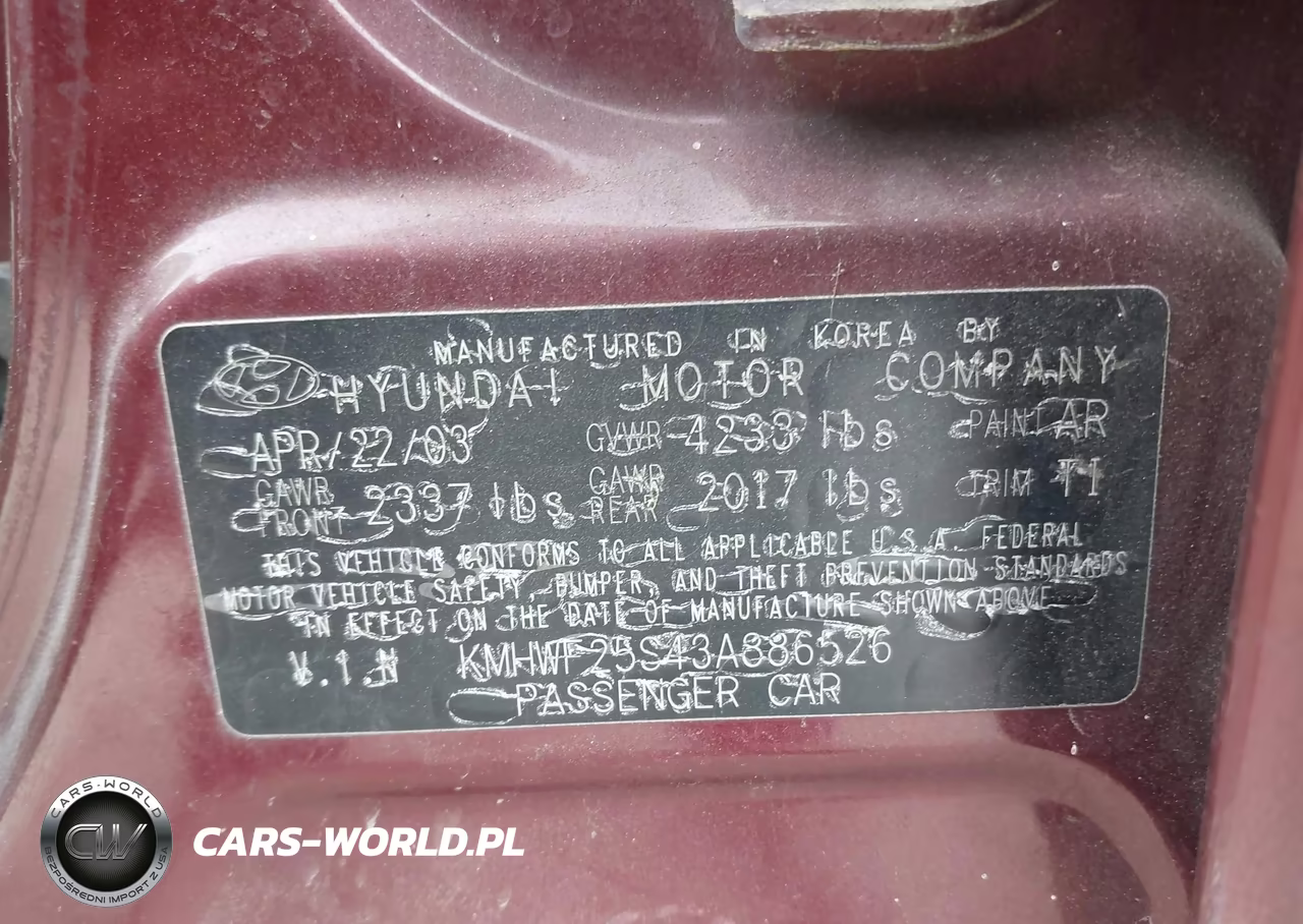 2003 Hyundai Sonata VIN:KMHWF25S43A886526 - 9