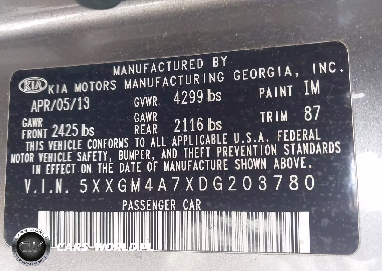 2013 Kia Optima Lx VIN:5XXGM4A7XDG203780 - 9