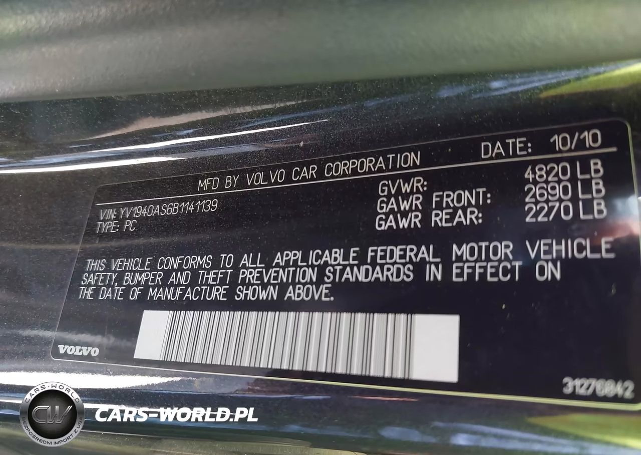 2011 Volvo S80 3.2 VIN:YV1940AS6B1141139 - 9