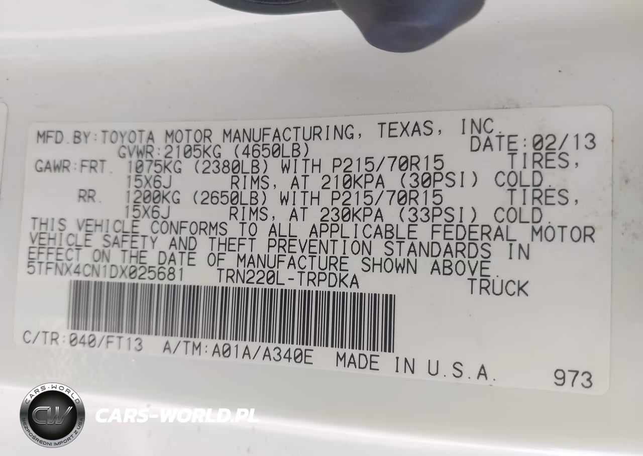 2013 Toyota Tacoma VIN:5TFNX4CN1DX025681 - 9