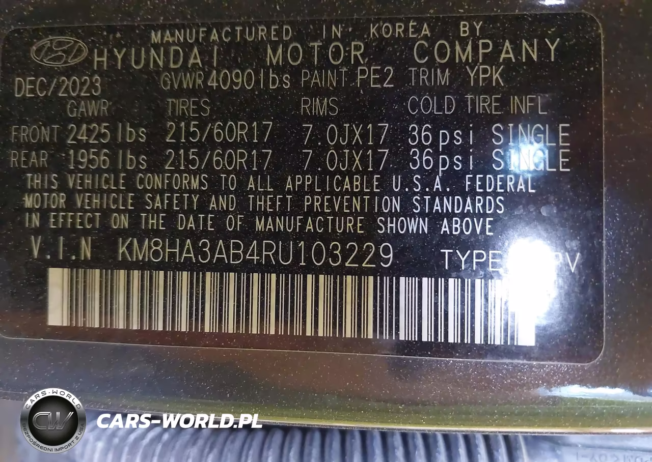 2024 Hyundai Kona Se VIN:KM8HA3AB4RU103229 - 9