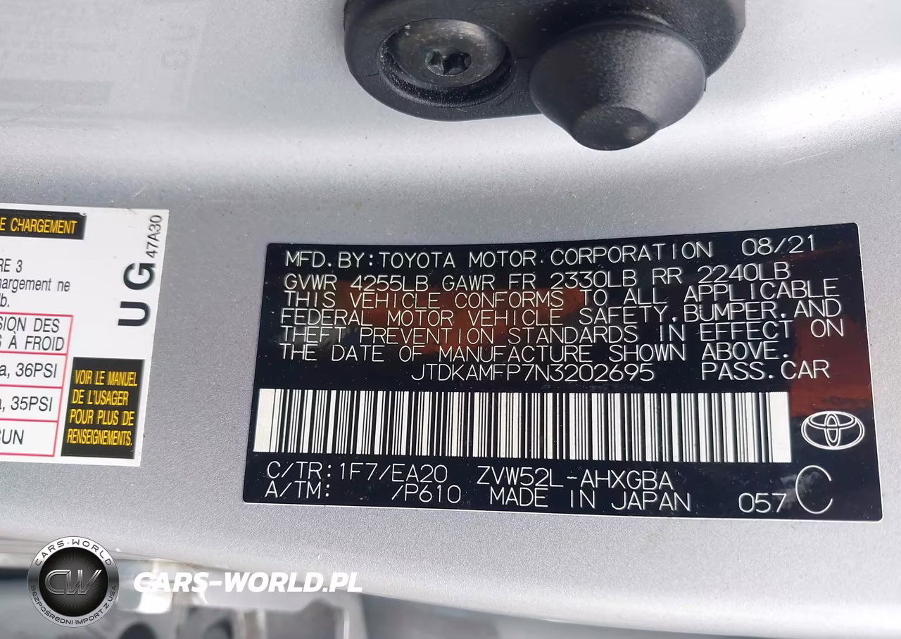 2022 Toyota Prius Prime Xle VIN:JTDKAMFP7N3202695 - 9