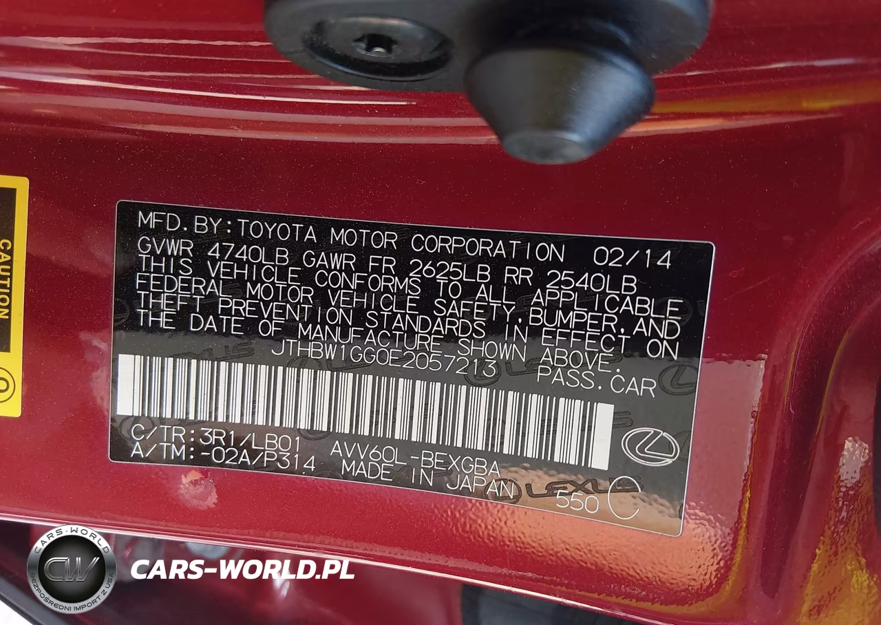 2014 Lexus Es 300H VIN:JTHBW1GG0E2057213 - 9