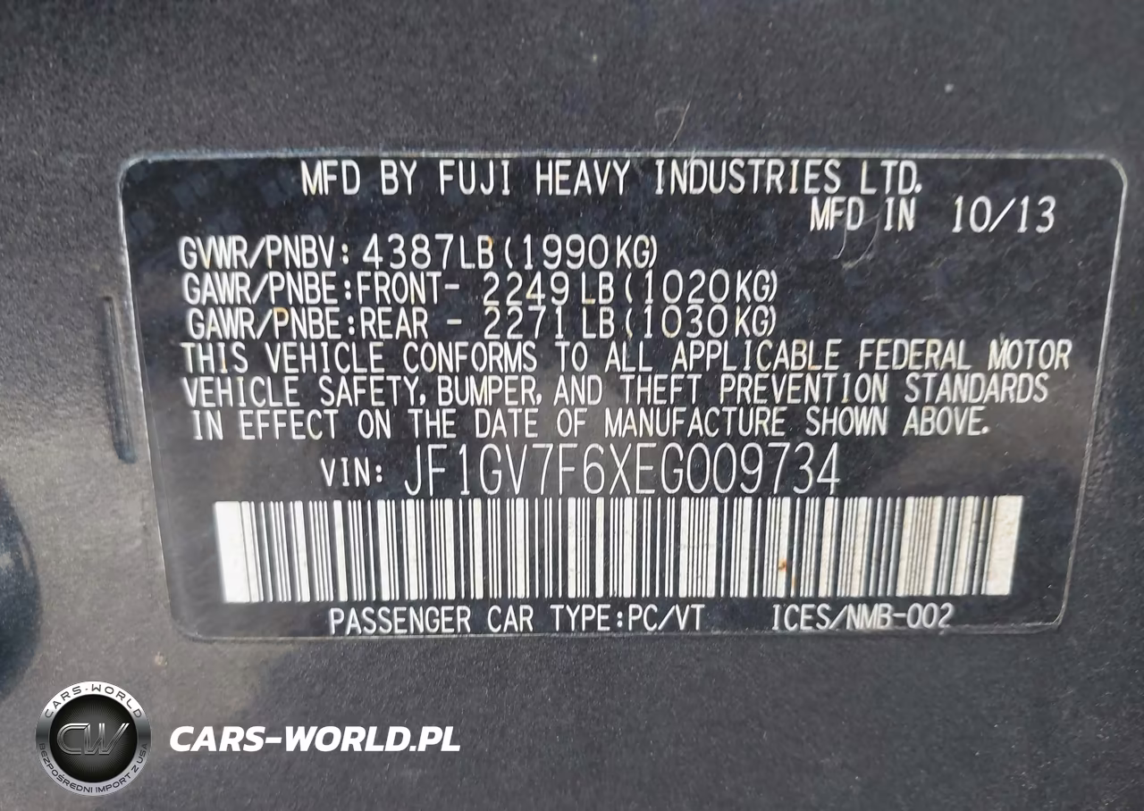 2014 Subaru Impreza Wrx Premium VIN:JF1GV7F6XEG009734 - 9