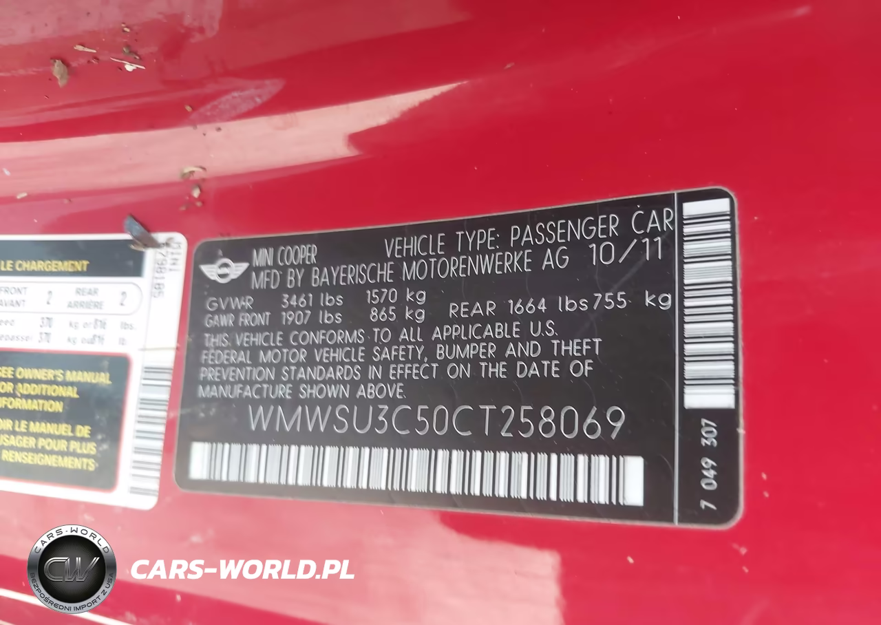 2012 Mini Cooper VIN:WMWSU3C50CT258069 - 9