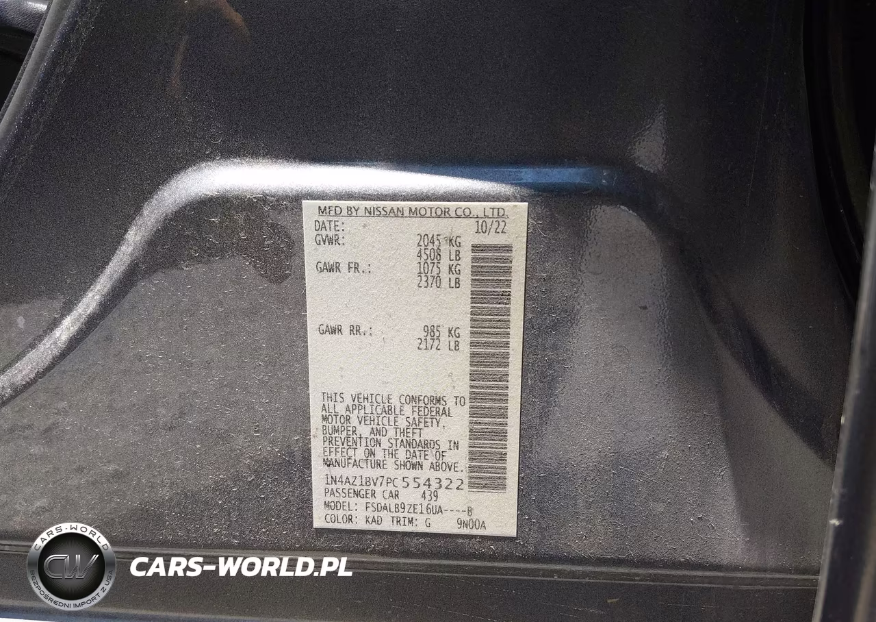 2023 Nissan Leaf S 40 Kwh VIN:1N4AZ1BV7PC554322 - 9