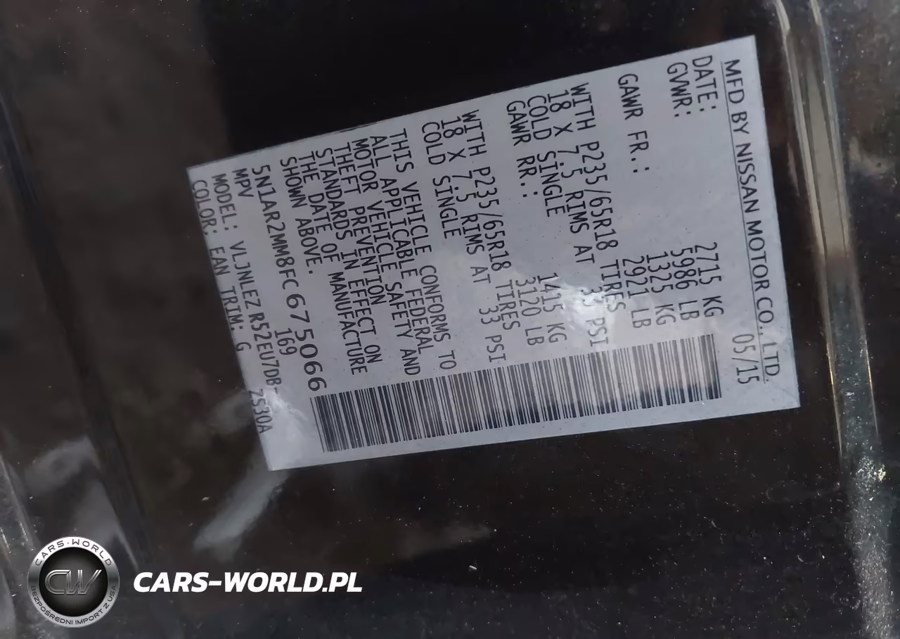 2015 Nissan Pathfinder Sv VIN:5N1AR2MM8FC675066 - 9