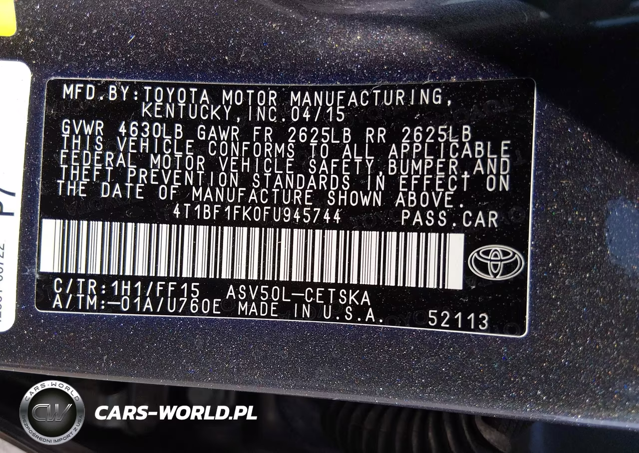 2015 Toyota Camry Se VIN:4T1BF1FK0FU945744 - 9