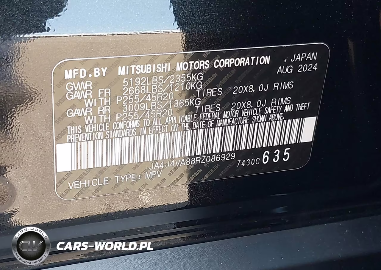 2024 Mitsubishi Outlander Se 2.5 S-Awc VIN:JA4J4VA88RZ086929 - 9