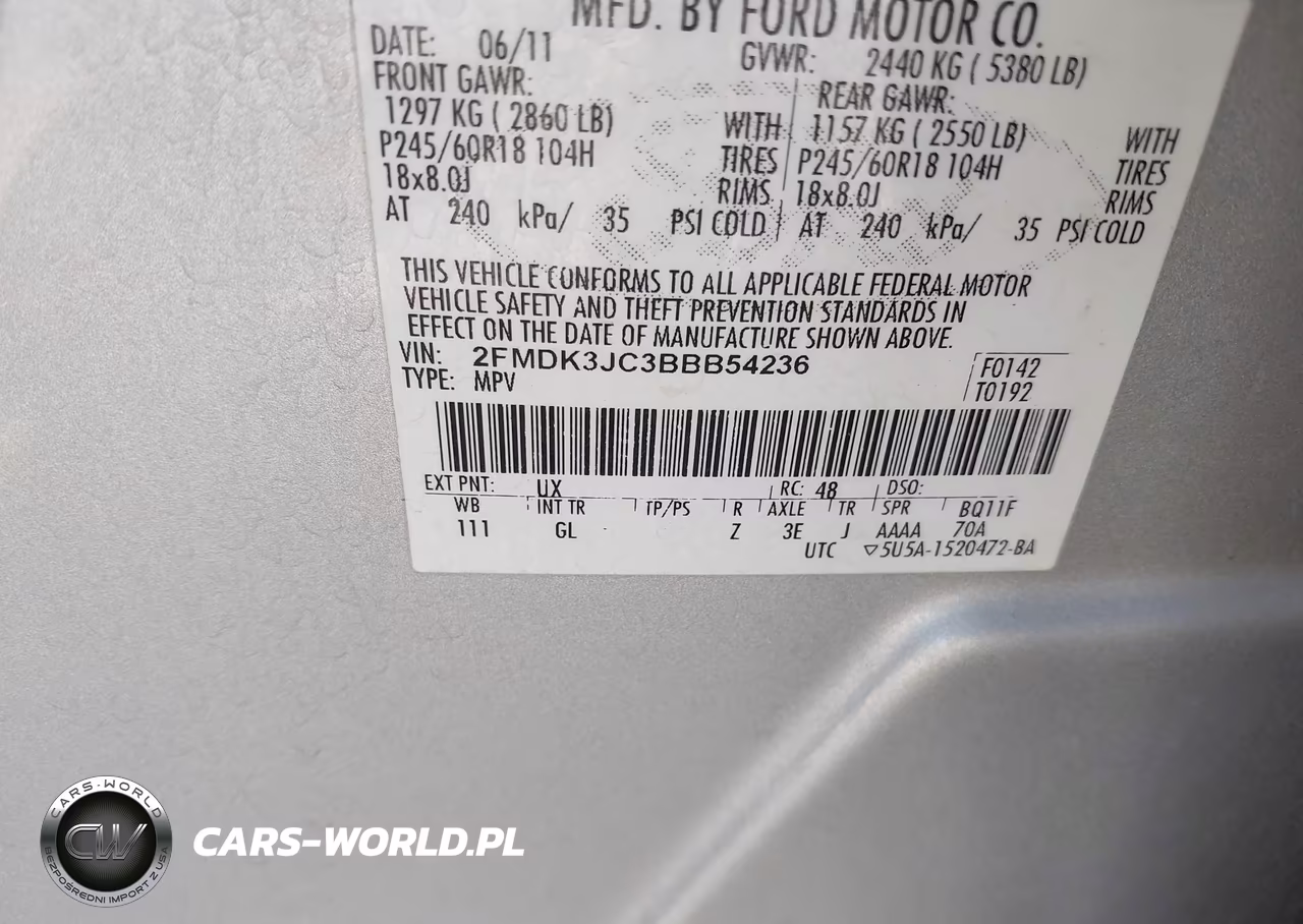 2011 Ford Edge Sel VIN:2FMDK3JC3BBB54236 - 9