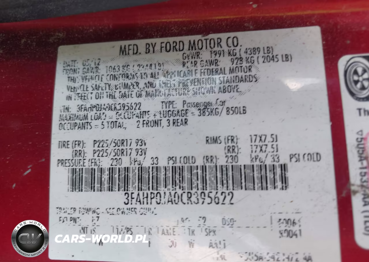 2012 Ford Fusion Sel VIN:3FAHP0JA0CR395622 - 9