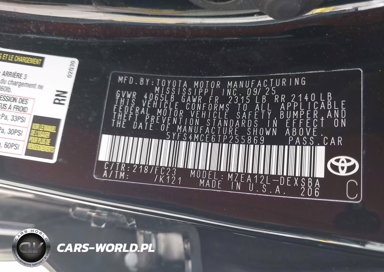 2026 Toyota Corolla Se VIN:5YFS4MCE6TP255869 - 9
