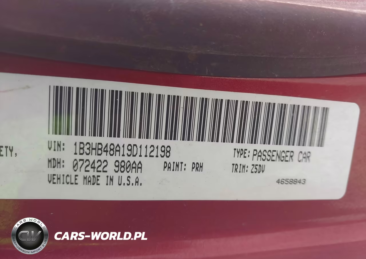 2009 Dodge Caliber Sxt VIN:1B3HB48A19D112198 - 9