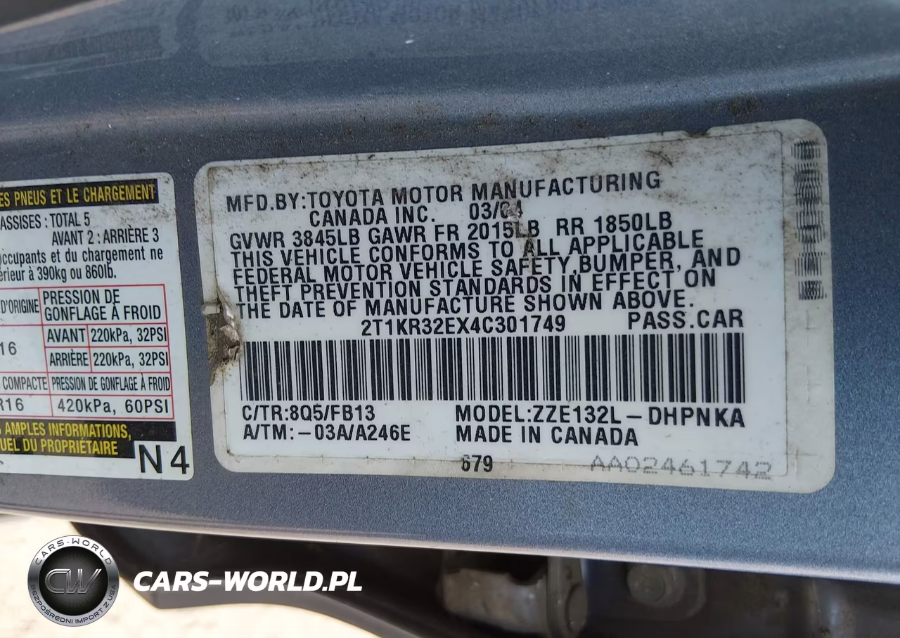 2004 Toyota Matrix Xr VIN:2T1KR32EX4C301749 - 9