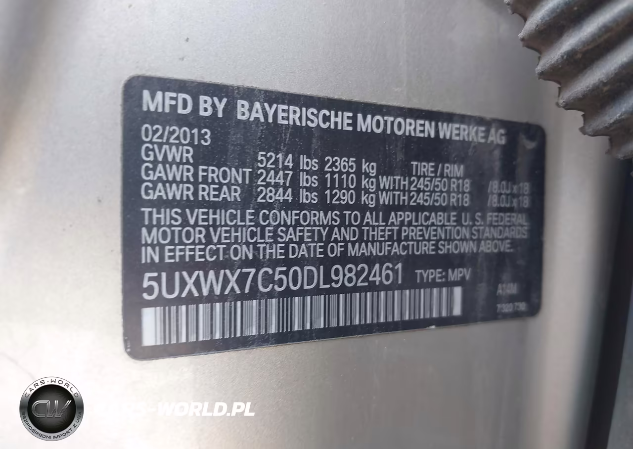 2013 BMW X3 xDrive35I VIN:5UXWX7C50DL982461 - 9