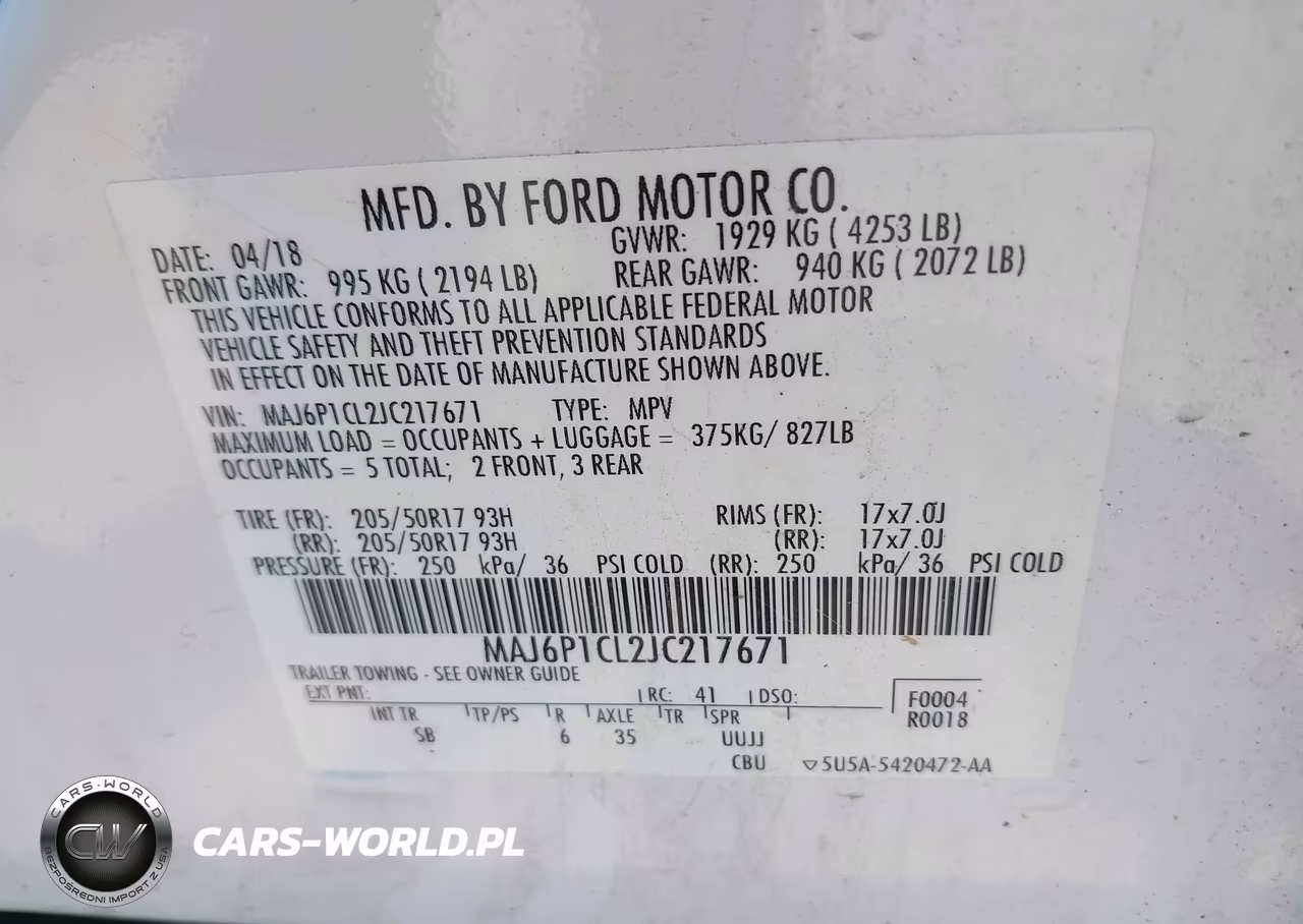 2018 Ford Ecosport Ses VIN:MAJ6P1CL2JC217671 - 9