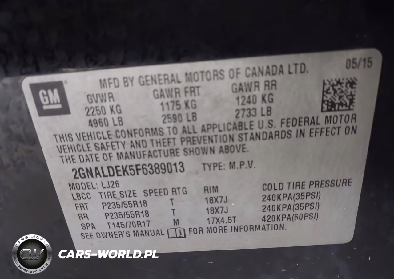 2015 Chevrolet Equinox Ltz VIN:2GNALDEK5F6389013 - 9