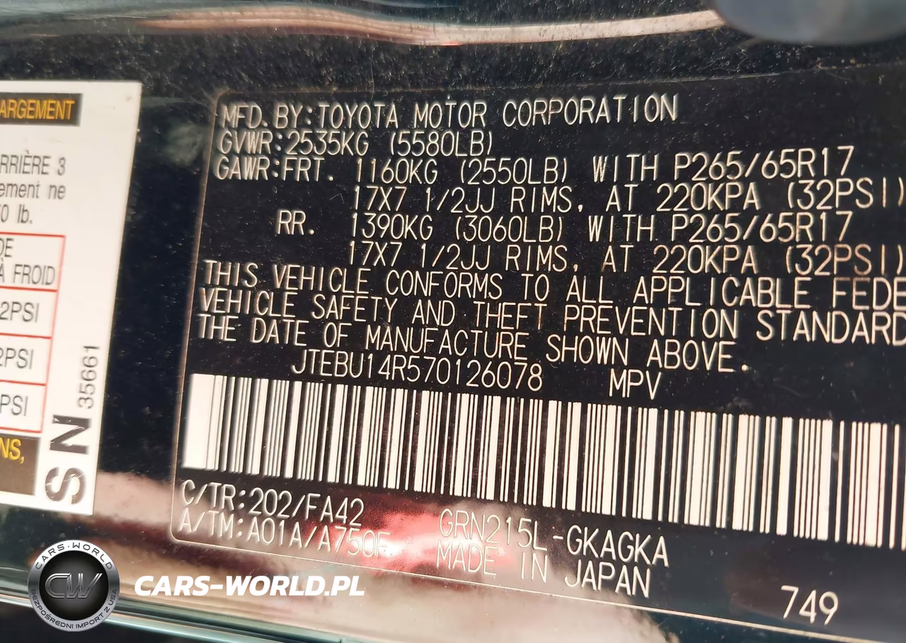 2007 Toyota 4Runner Sr5 VIN:JTEBU14R570126078 - 9