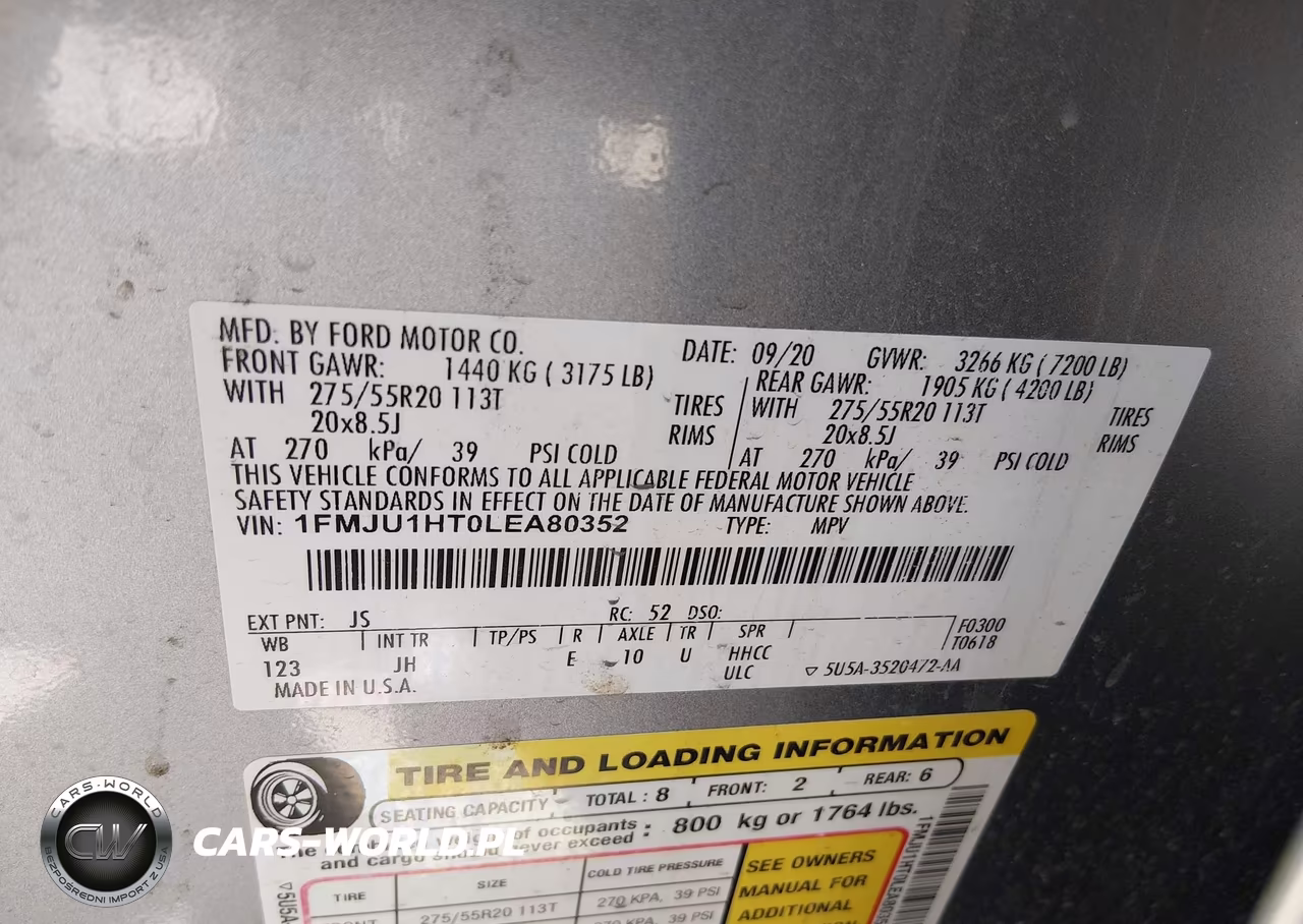 2020 Ford Expedition Xlt VIN:1FMJU1HT0LEA80352 - 9