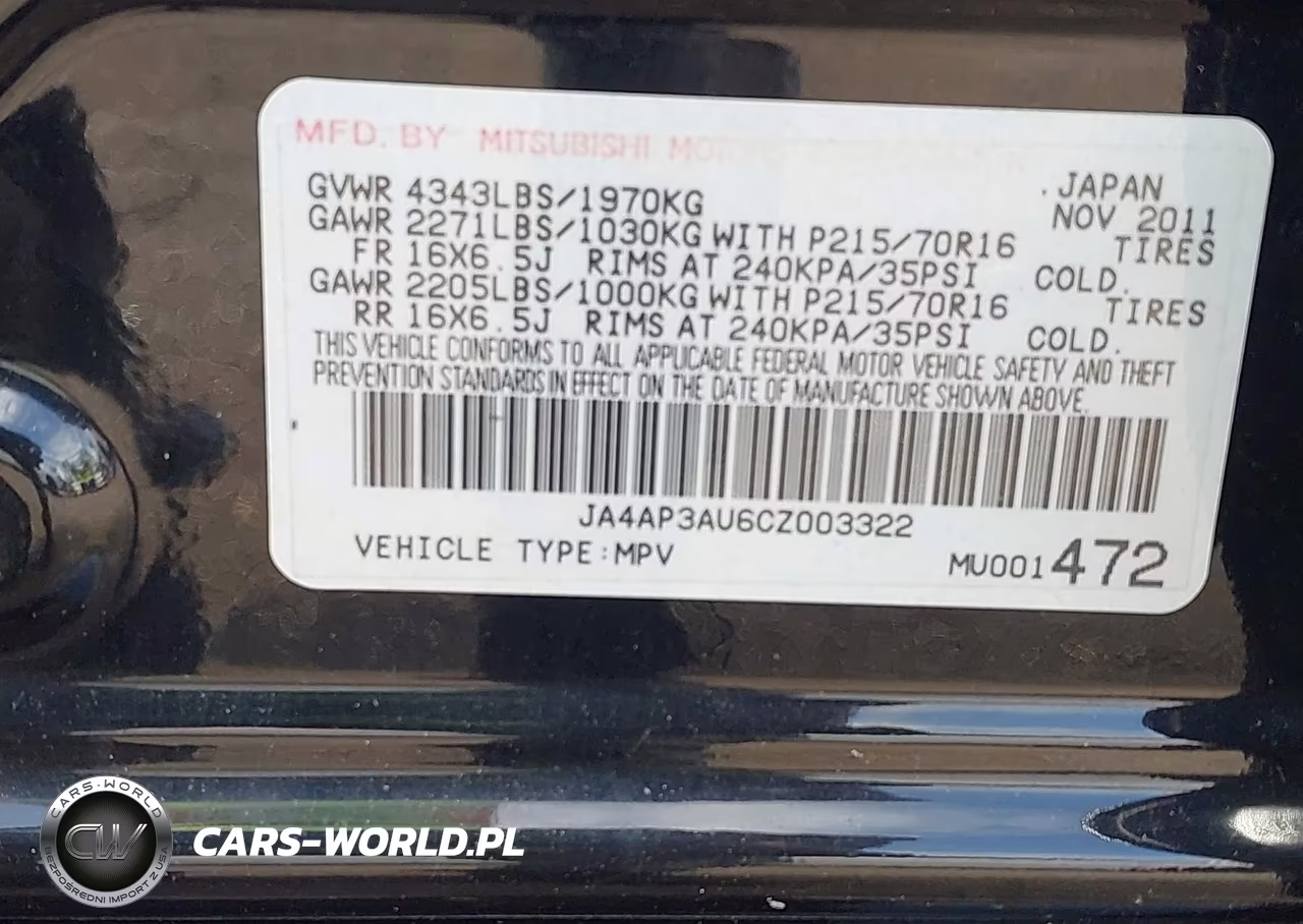 2012 Mitsubishi Outlander Sport Es VIN:JA4AP3AU6CZ003322 - 9