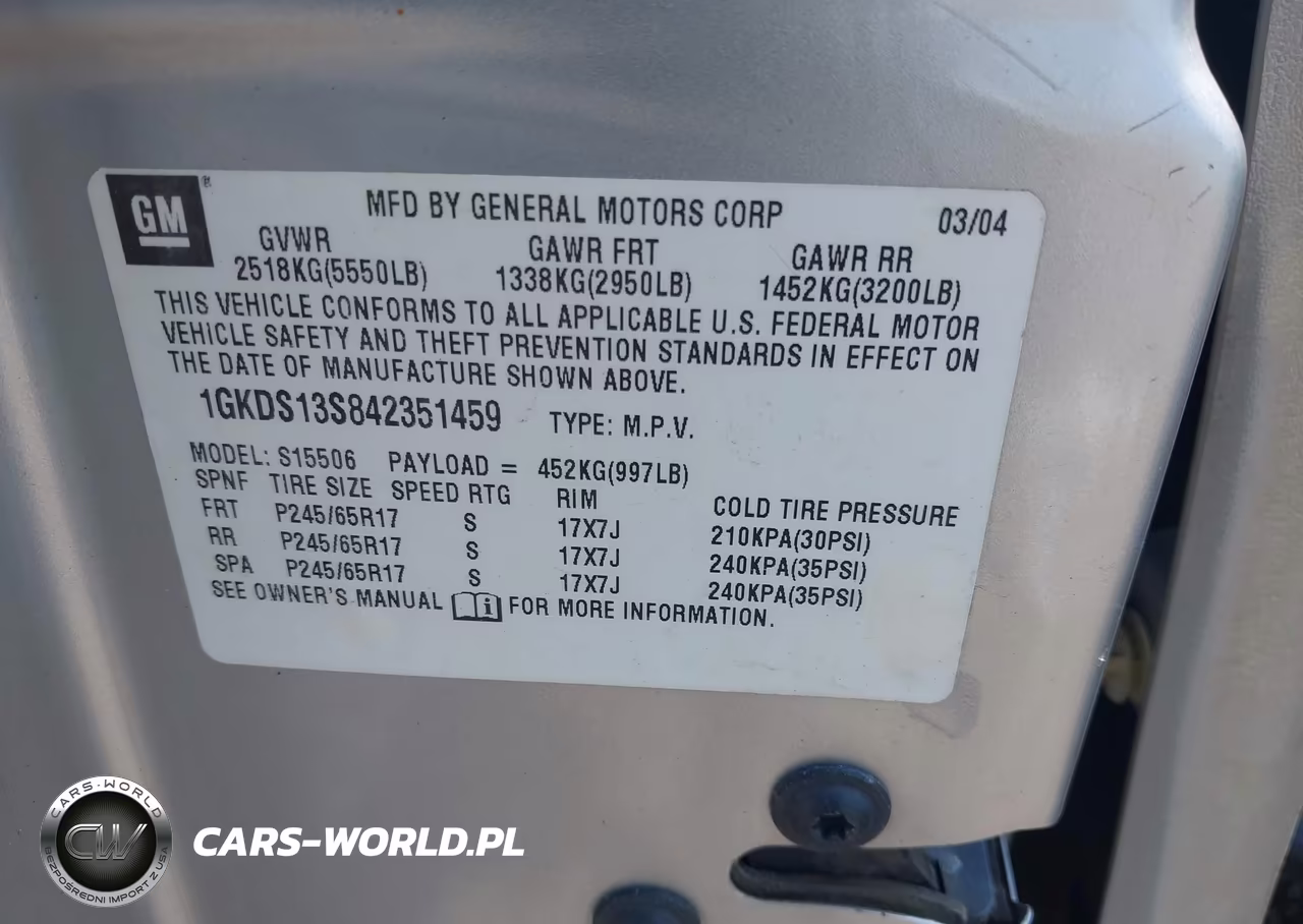 2004 GMC Envoy Sle VIN:1GKDS13S842351459 - 9