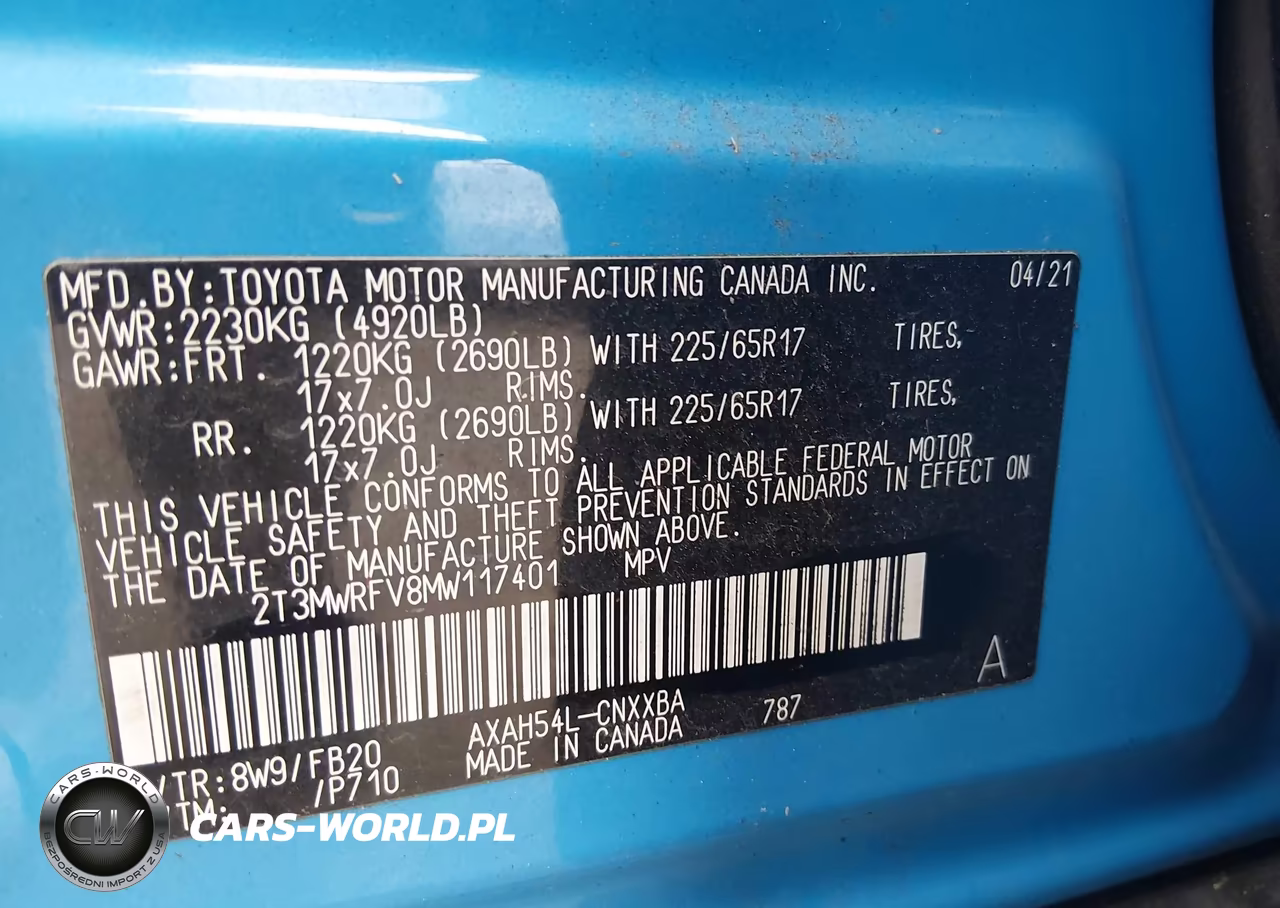 2021 Toyota Rav4 Hybrid Le VIN:2T3MWRFV8MW117401 - 9
