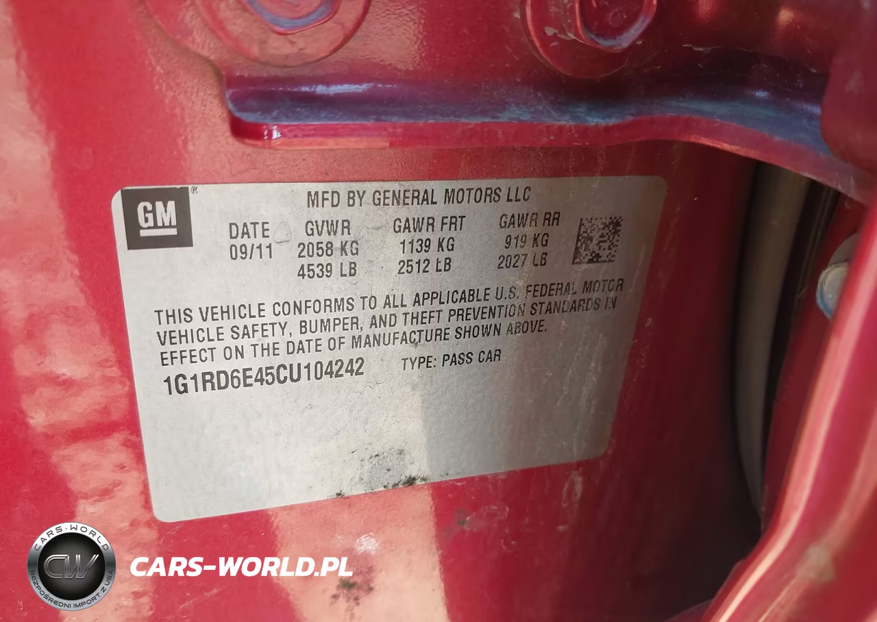 2012 Chevrolet Volt VIN:1G1RD6E45CU104242 - 9