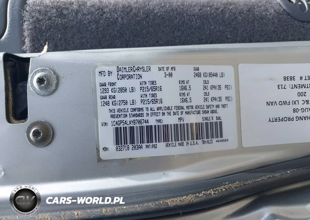 2000 Chrysler Town & Country Lxi VIN:1C4GP54LXYB706744 - 9