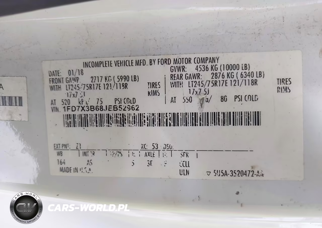 2018 Ford F-350 Xl-Xlt VIN:1FD7X3B68JEB52962 - 9
