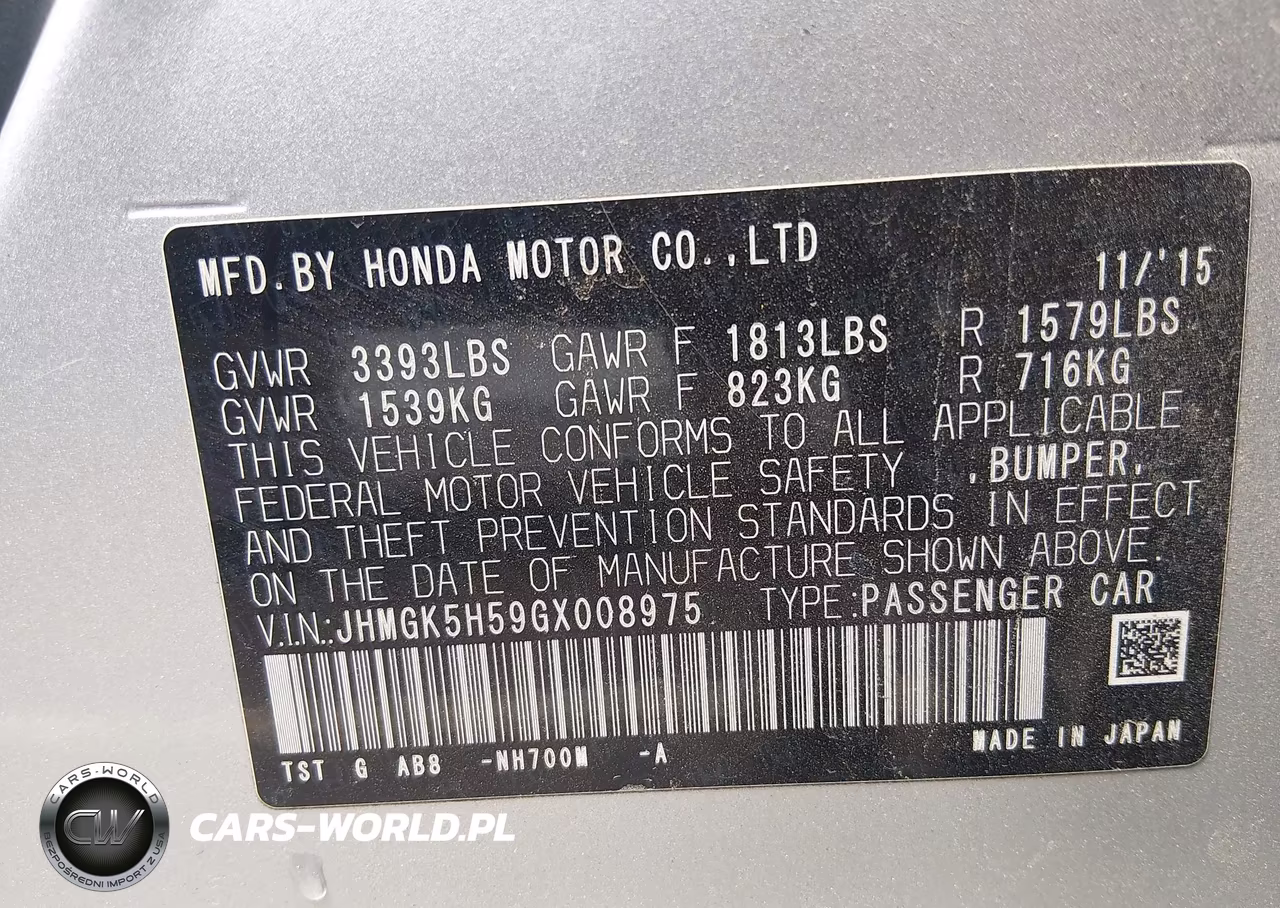 2016 Honda Fit Lx VIN:JHMGK5H59GX008975 - 9