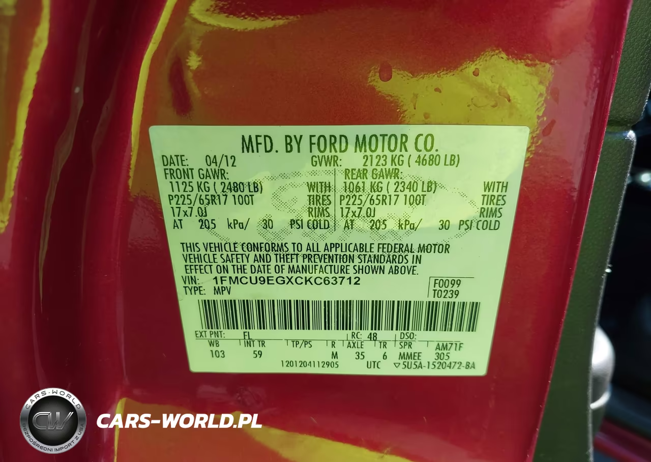 2012 Ford Escape Limited VIN:1FMCU9EGXCKC63712 - 9