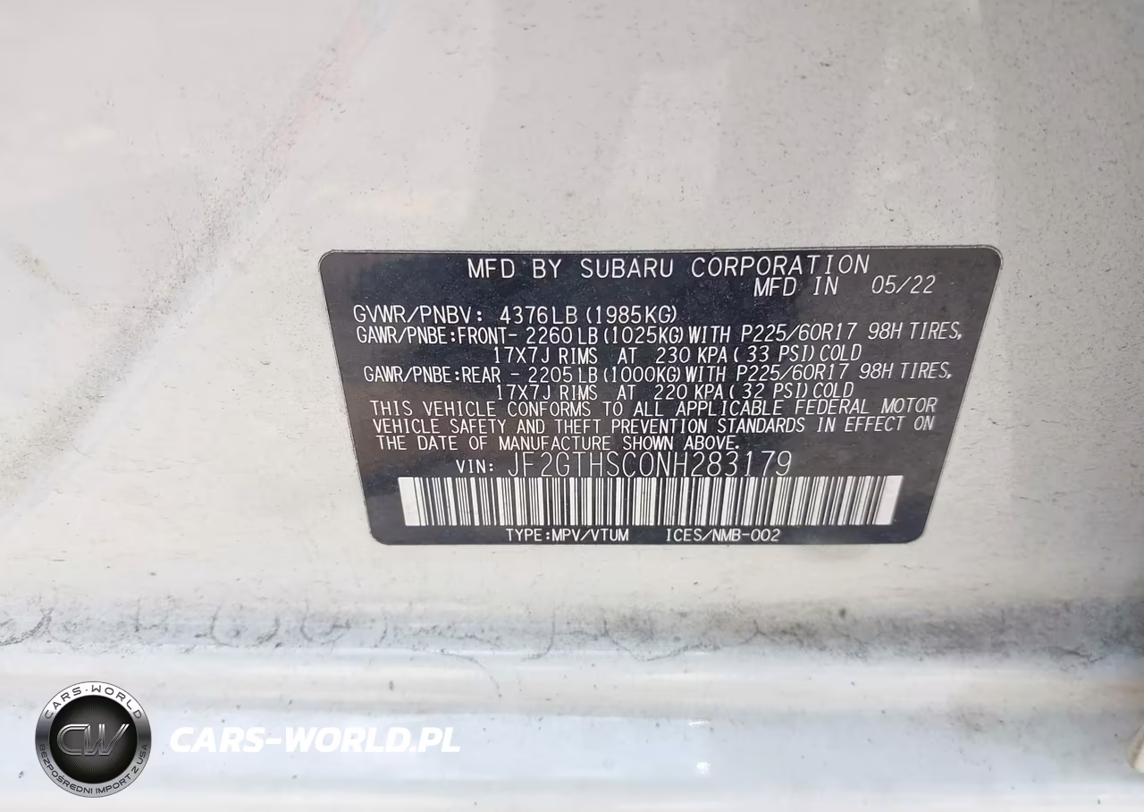 2022 Subaru Crosstrek Sport VIN:JF2GTHSC0NH283179 - 9