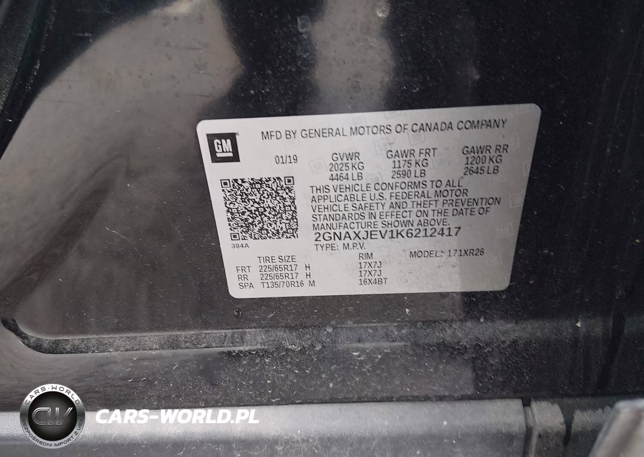 2019 Chevrolet Equinox Lt VIN:2GNAXJEV1K6212417 - 9
