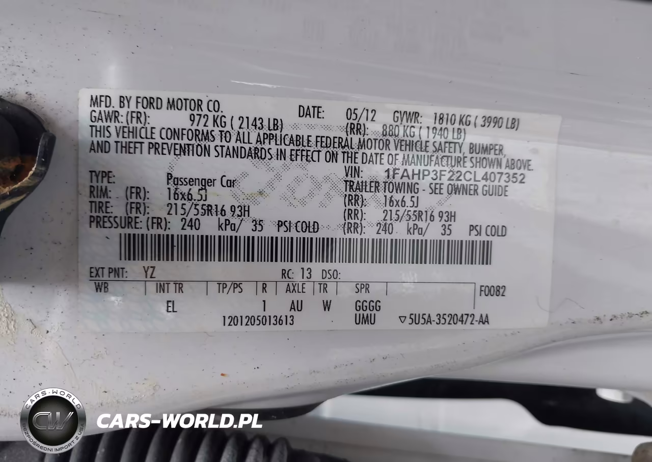 2012 Ford Focus Se VIN:1FAHP3F22CL407352 - 9