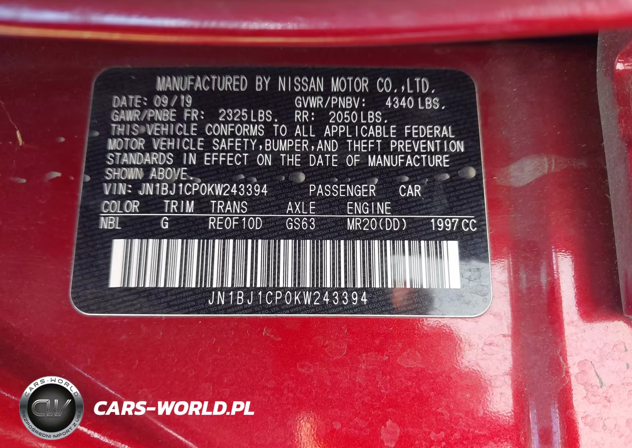 2019 Nissan Rogue Sport S VIN:JN1BJ1CP0KW243394 - 9