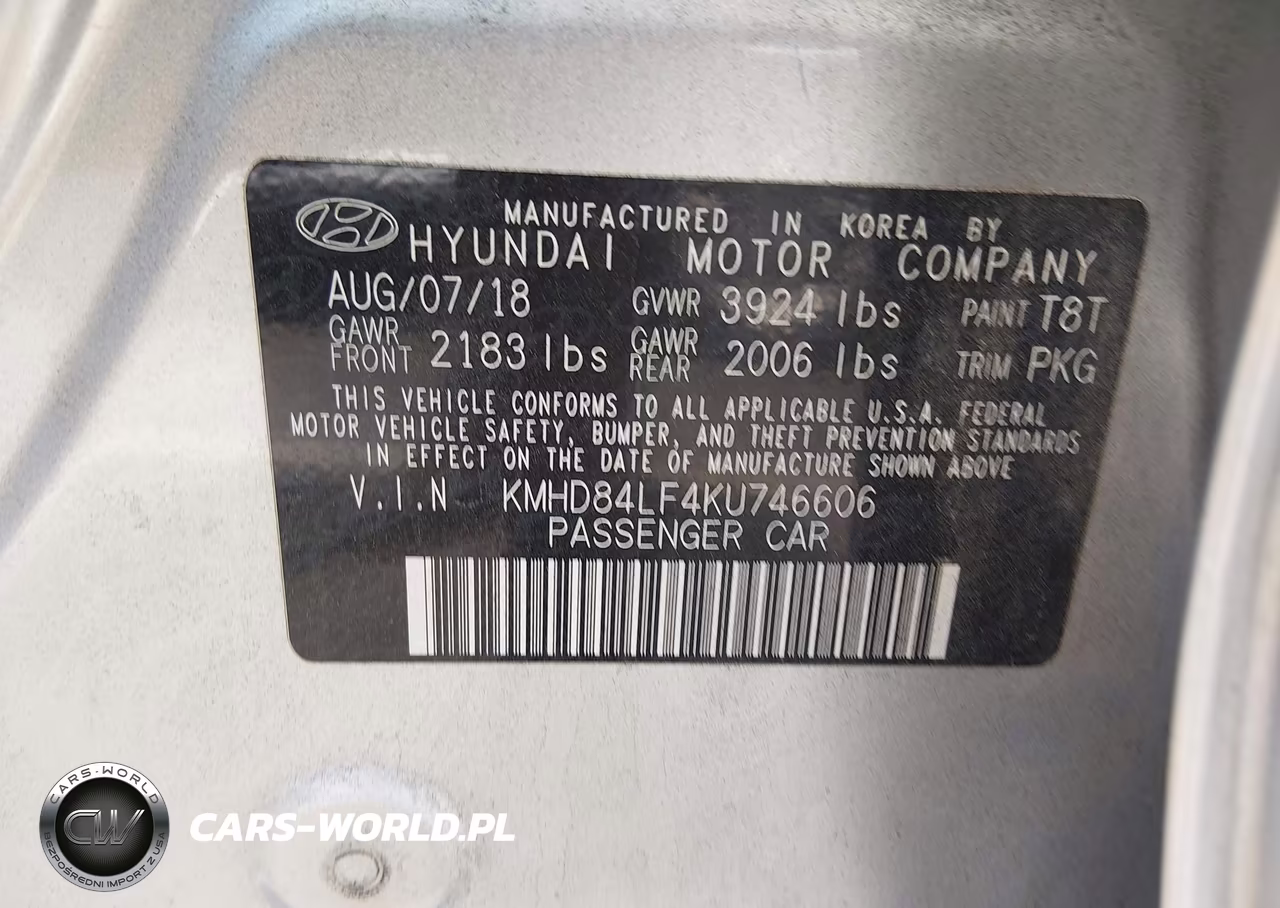 2019 Hyundai Elantra Sel VIN:KMHD84LF4KU746606 - 9