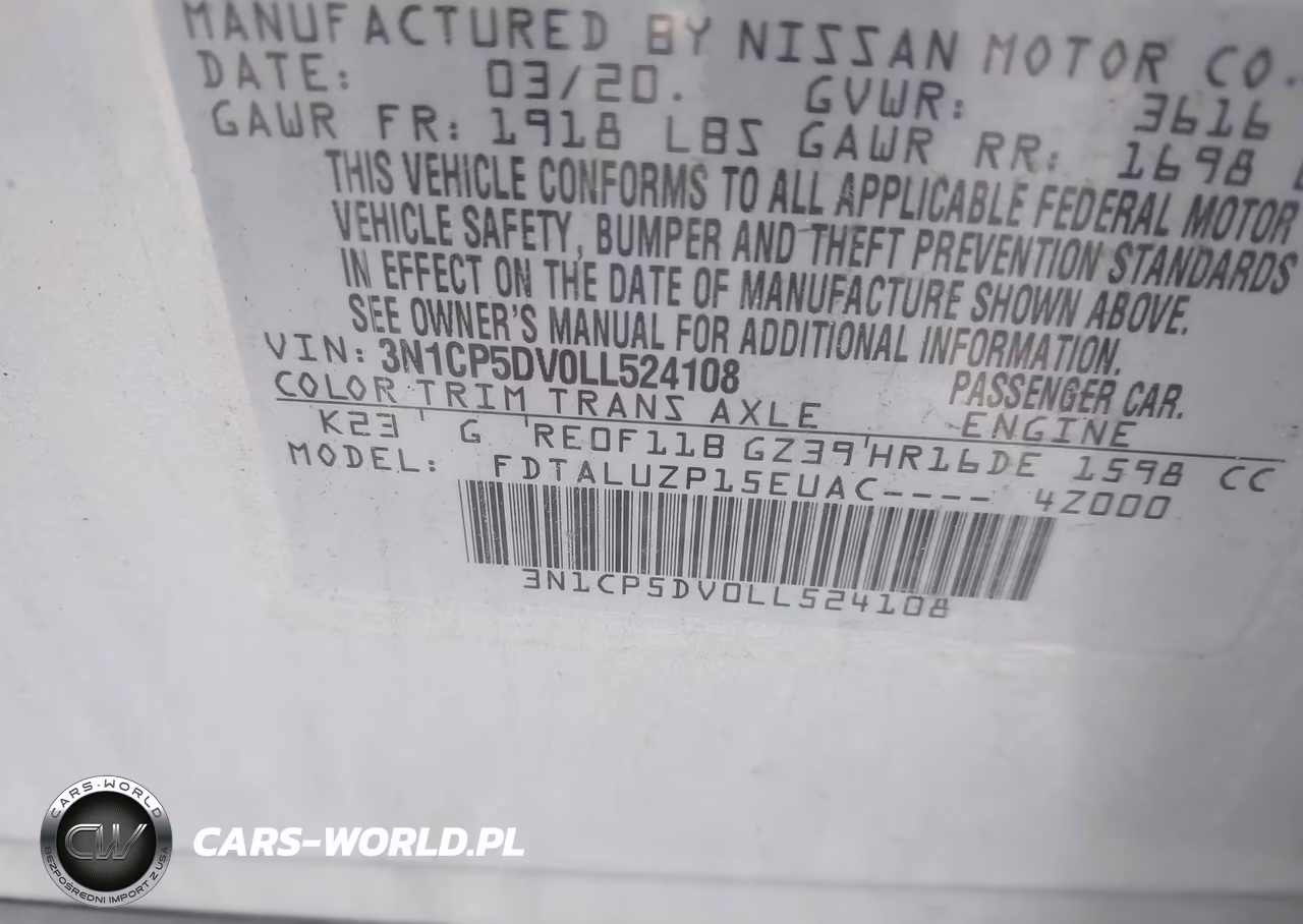 2020 Nissan Kicks Sr Xtronic Cvt VIN:3N1CP5DV0LL524108 - 9