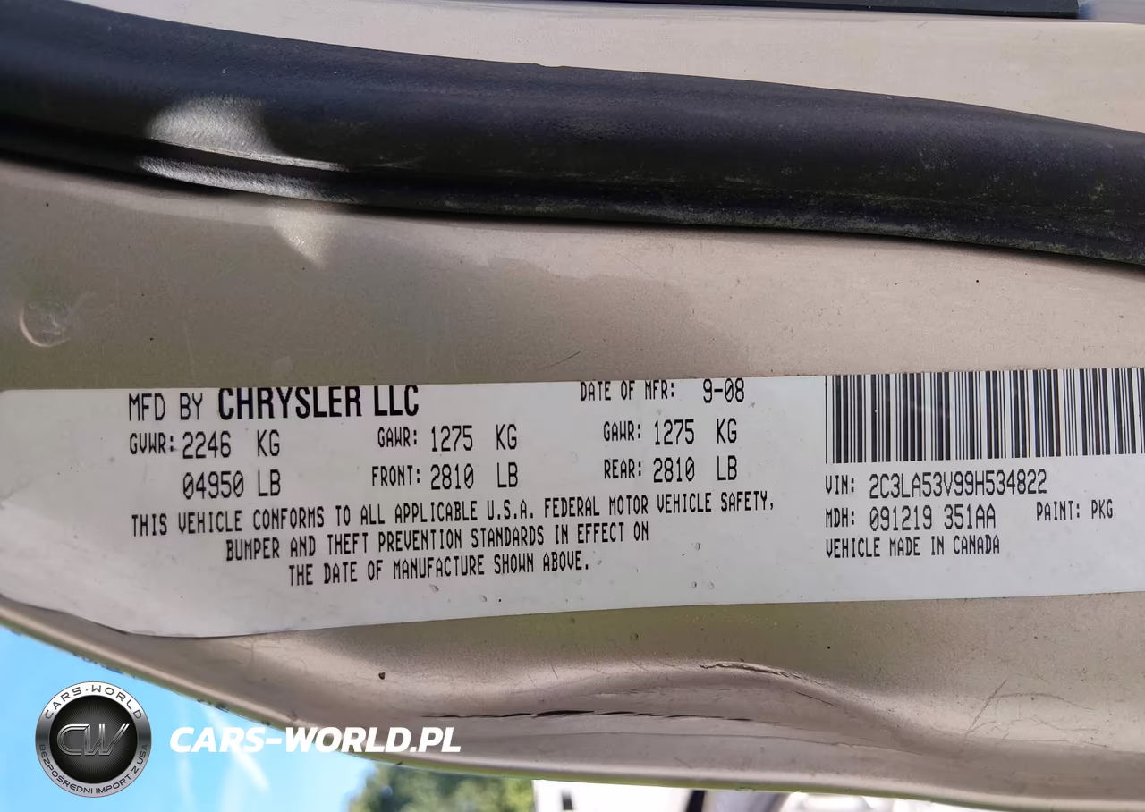 2009 Chrysler 300 Touring VIN:2C3LA53V99H534822 - 9