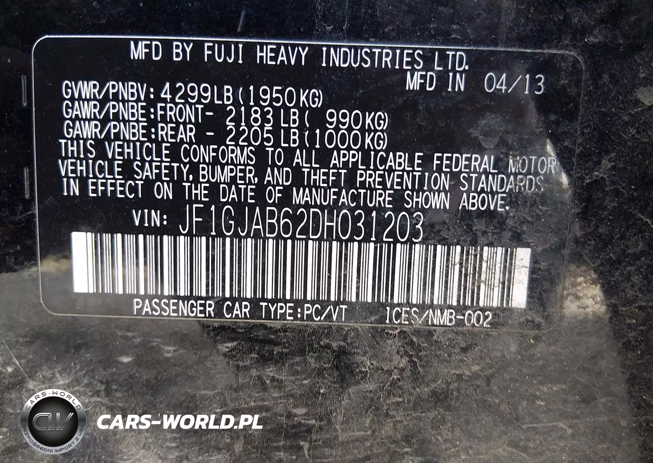 2013 Subaru Impreza 2.0I Premium VIN:JF1GJAB62DH031203 - 9