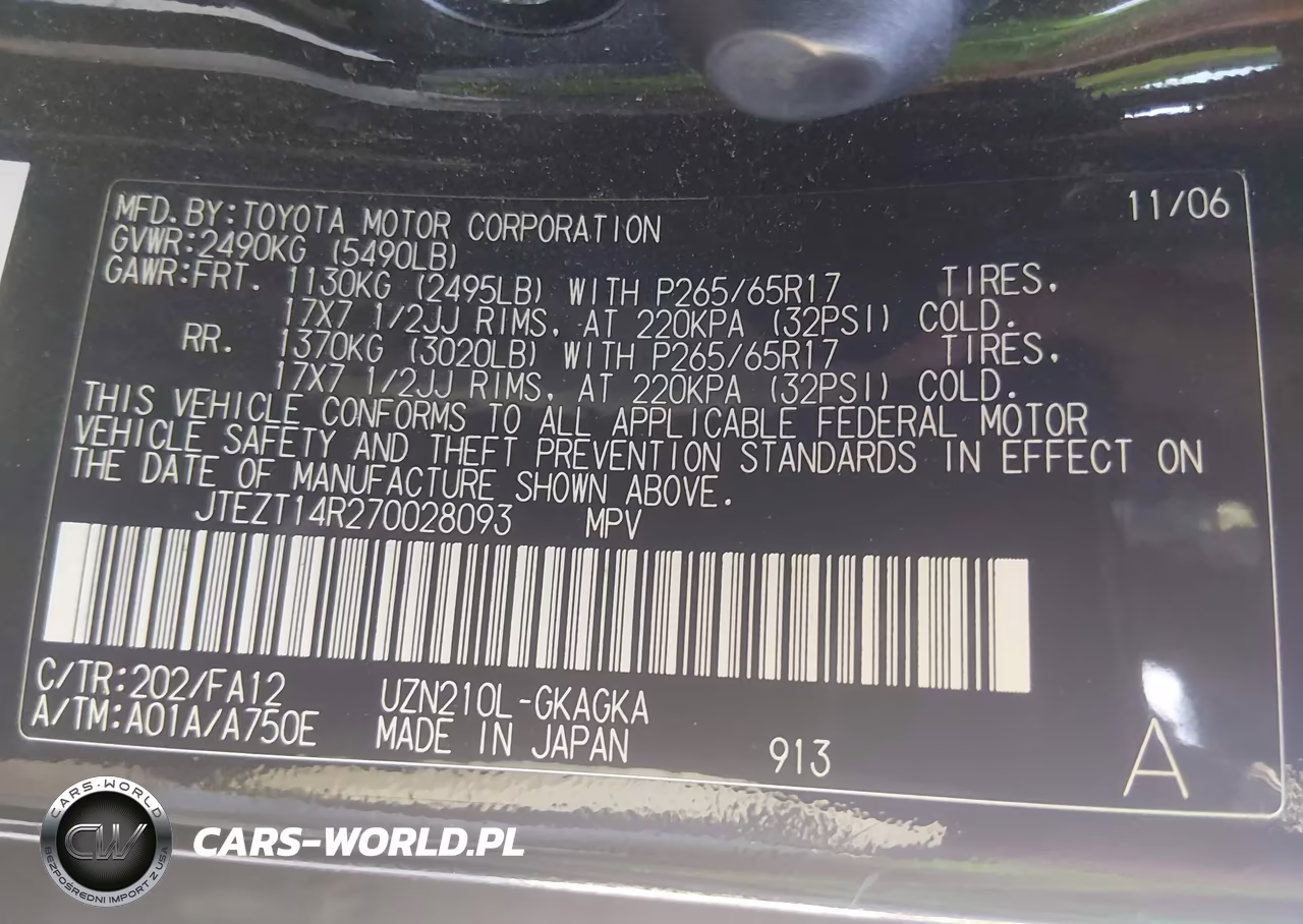 2007 Toyota 4Runner Sr5 VIN:JTEZT14R270028093 - 9