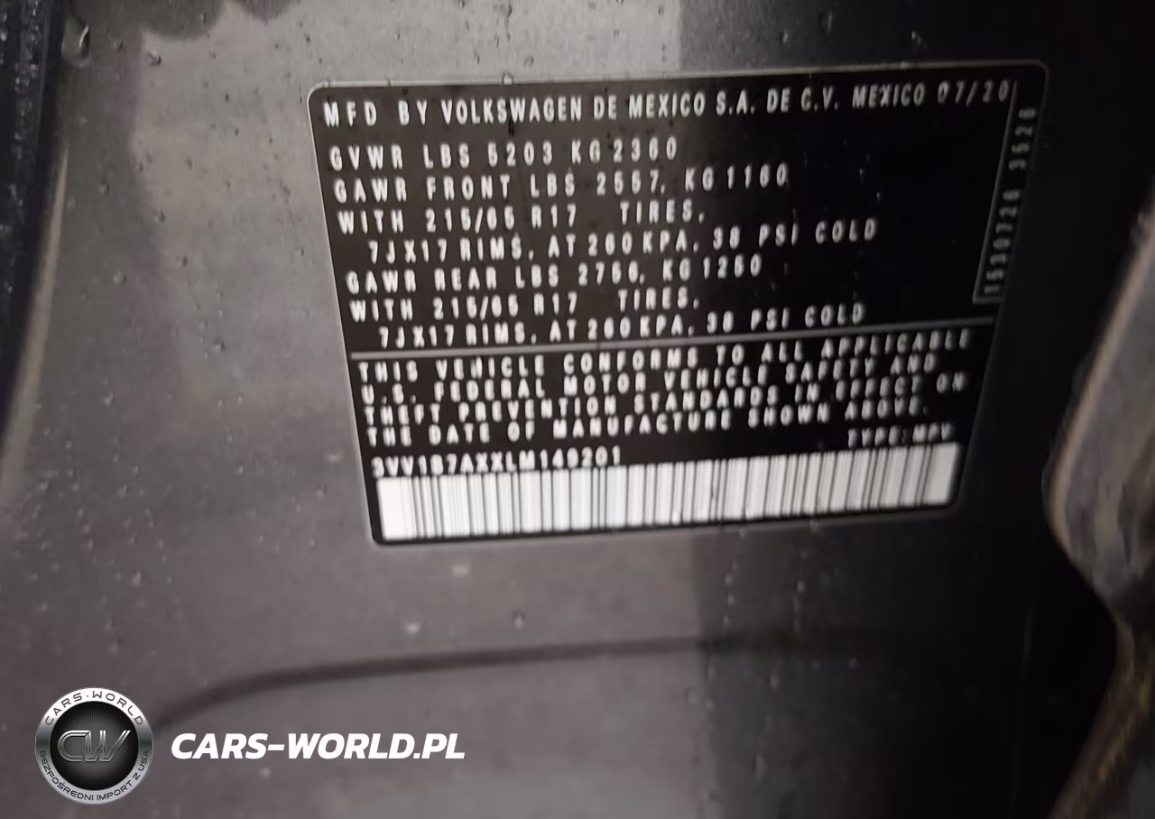 2020 Volkswagen Tiguan 2.0T S VIN:3VV1B7AXXLM149201 - 9