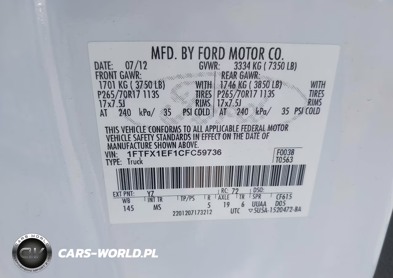2012 Ford F-150 Fx4-Lariat-Stx-Xl-Xlt VIN:1FTFX1EF1CFC59736 - 9